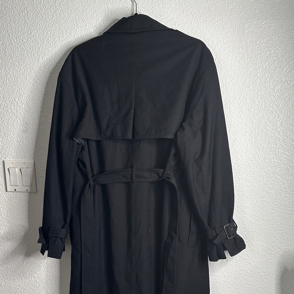 H&M Black double breasted Trench Coat size L - Picture 13 of 15